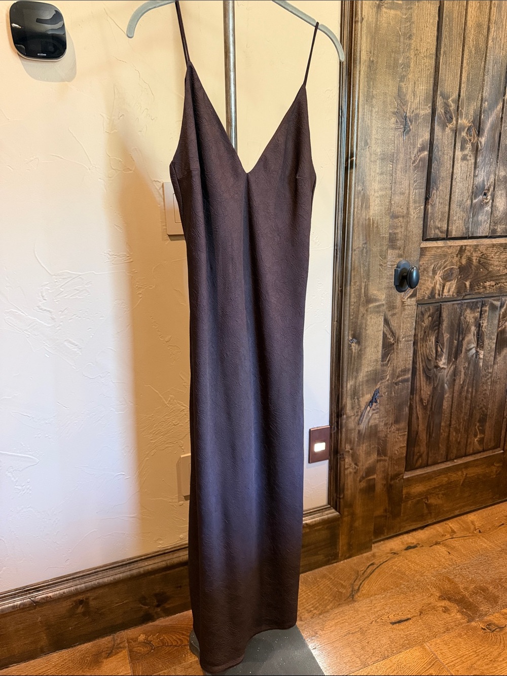 H&M Brown Maxi Slip Dress with Spaghetti Straps